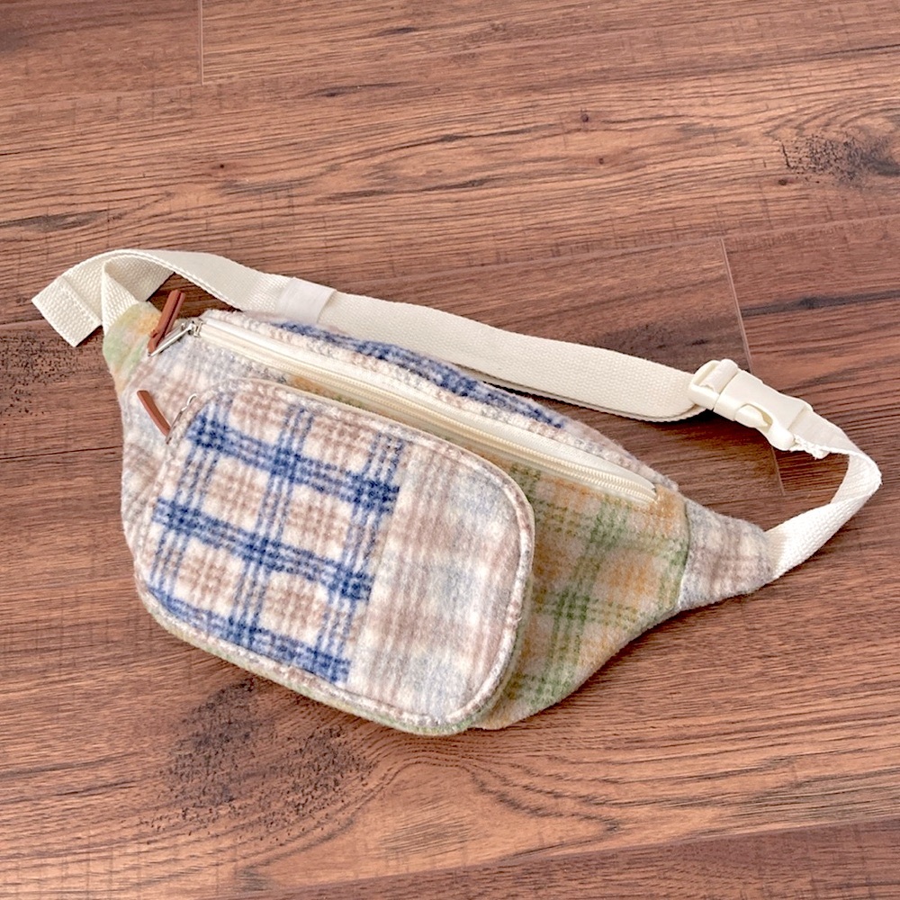 Plaid Fanny Pack, Waist Bag, Bum Bag EC